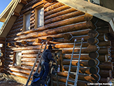 -- In-Progress Log Home Chinking - Guffey, Colorado --