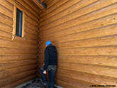 -- In-Progress Log Home Chinking  - Guffey, Colorado --