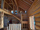 -- In-Progress Log Home Staining & Chinking -  Pagosa Springs, Colorado --
